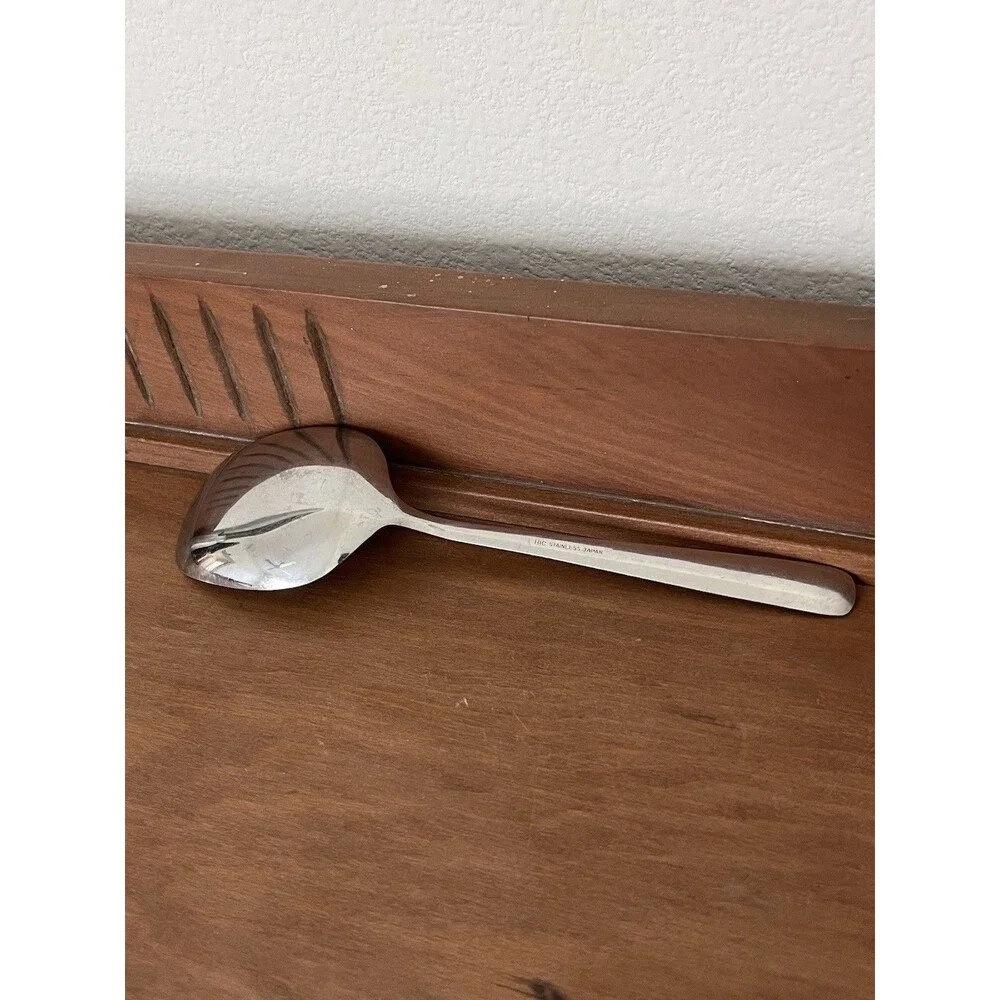 HIC Stainless Steel Serving Spoon, Silver Glossy Finish, Modern, 11 in